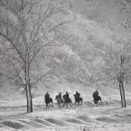 Ireland entered another cold snap this week and snow is falling on many parts of the country tonight. The weather is not, however, predicted to be as severe as in this village in Romania, pictured on Thursday as locals speed on horse back during a traditional Epiphany horse race.