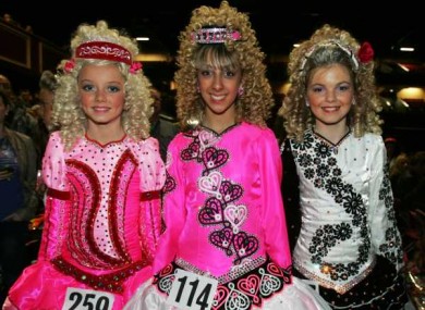 Three of the dancers competing at the 41st World Irish Dancing Championships 2011 today at the City West Hotel in Dublin.
