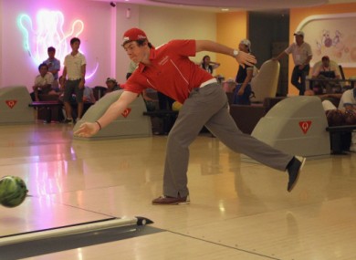 Rory McIlroy takes time out for some bowling over the weekend in Malaysia.