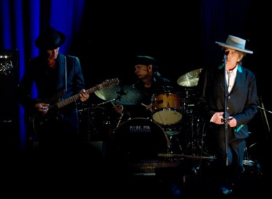 Bob Dylan and his band perform at his concert in Shanghai, China, 8 April 2011.