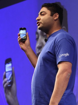 Former PayPal employee Osama Bedier demonstrates how Googe Wallet works at the launch in New York yesterday