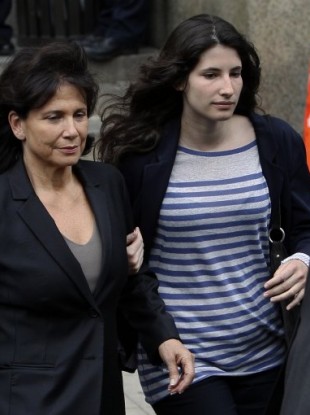Anne Sinclair, wife of Dominique Strauss-Kahn, left, and daughter Camille.