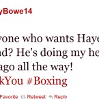 Bowe is not a fan of David Haye.