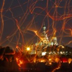 The tracks of launching sky paper lanterns, seem in this time exposure photo, in St.Petersburg, Russia, Saturday, Aug. 20, 2011.



(AP Photo/Dmitry Lovetsky)