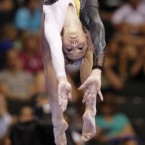 The final round of the US gymnastics championships, Saturday, Aug. 20, 2011, in St. Paul, Minnesota. 


(AP Photo/Genevieve Ross)