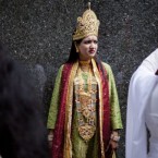 A performer waits to march during the 31st India Day Parade on Sunday, Aug. 21, 2011 in New York. 



(AP Photo/Jin Lee)