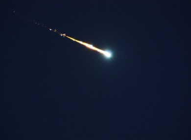 A fireball like the one which landed in Ireland last week