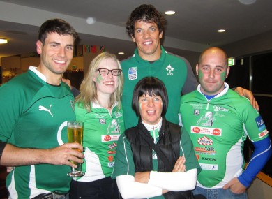 Some of the participants line out with Donncha O'Callaghan.