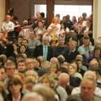 Some of the over-flow crowd at the auction today as there was not enough seats for everyone who turned up.