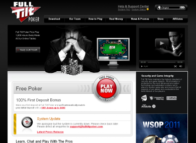 Full Tilt Poker's website remains online, although its gambling licence was suspended earlier this year.