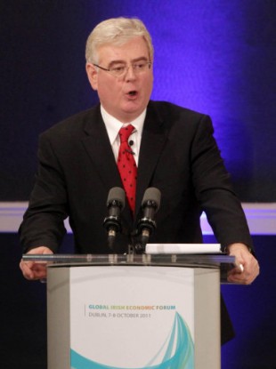 Eamon Gilmore speaking at the Global Irish Economic Forum in Dublin Castle this morning.