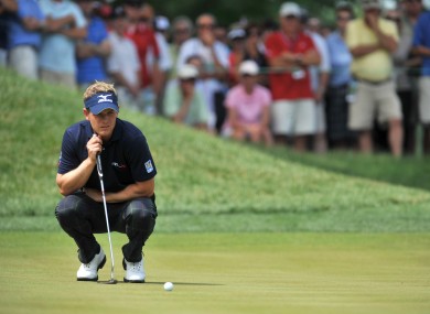 Donald lines up a putt. He's quite good at that, apparently.