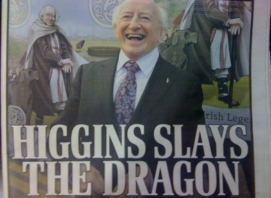 The front page of today's Irish Daily Mail