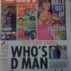 Sharing the front page with ex X-Factor judge Kelly Rowland, The Sun celebrates 'our new prez'.