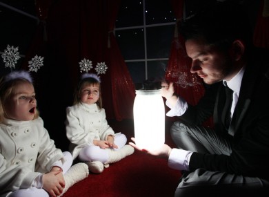 Magician Shane Gillen holds children spellbound at the launch of Santa's Grotto in Dublin's Jervis Street shopping centre this afternoon