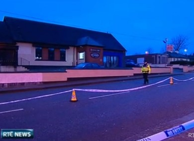 The scene outside the pub in Ballyphehane where Gerard Delaney died early yesterday