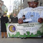 Members of the 'Repudiate The Debt Campaign' protest outside Leinster House today
Photo Laura Hutton/Photocall Ireland