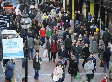 Shoppers on Dublin's Grafton Street in December