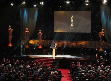 President Michael D Higgins addresses last night's IFTA awards at the National Convention Centre.