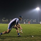 Jamie Nagle takes a sideline cut during Waterford's defeat to Cork last night. Pic: INPHO/Cathal Noonan
