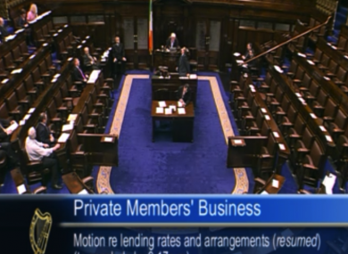 The government benches in the Dáil were completely empty for several minutes during a debate on mortgage interest rates.
