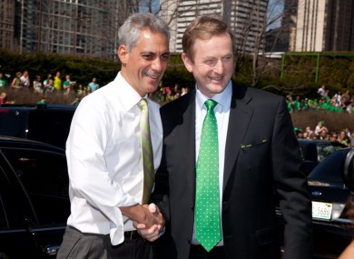 Enda Kenny with Rahm Eamanuel, the mayor of Chicago, at the weekend.
