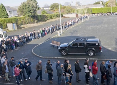 People queuing to get in at the Working Abroad Expo in Dublin at the weekend