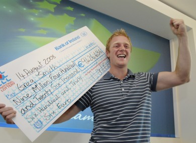 Lotto winner Greg Smyth in 2008. The National Lottery could be getting a new operator by 2013.