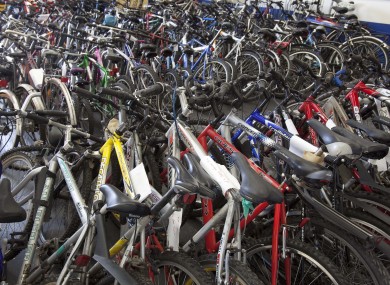 Bikes lined up and ready for auction on behalf of the gardaí..