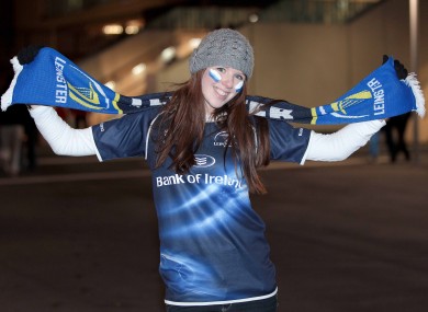 Leinster fan Claire King from Churchtown at the Aviva Stadium.