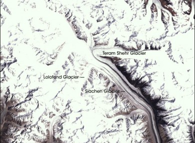 A satellite image of the Siachen Glacier (File)