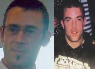 Undated garda photos of Daniel Hendy, left, and David Gilligan.