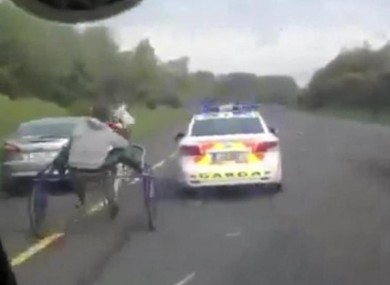The video of part of the sulky race was uploaded to YouTube this week.