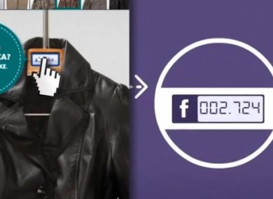 Facebook Likes appear on clothes hangers