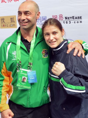 Katie with her father Peter earlier today.