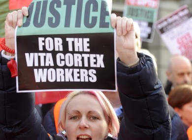 A protest rally in support of the workers in Dublin