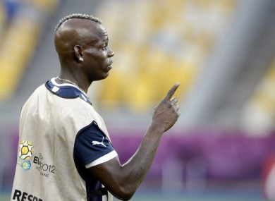 Balotelli training.