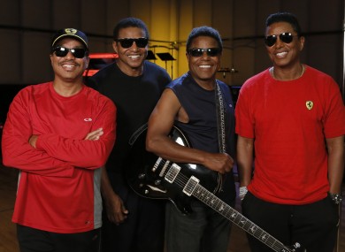 Marlon Jackson, Jackie Jackson, Tito Jackson and Jermaine Jackson during a rehearsal in Burbank.