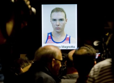 A picture of Luka Rocca Magnotta is shown during a news conference in Montreal last week