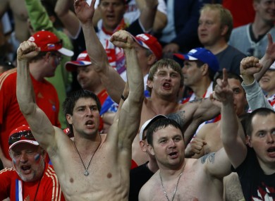 The Russia fans were also reportedly causing trouble during their first group game.