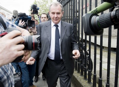 Seán Quinn leaves the High Court this afternoon