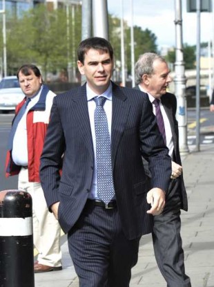 Sean Quinn Junior arriving at the High Court on Friday