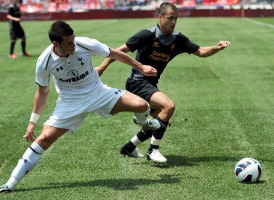 Gareth Bale and Joe Cole during the friendly last week.