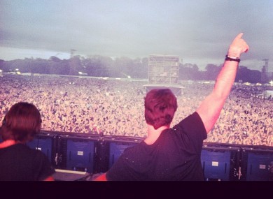 An image tweeted by Swedish House Mafia from the stage at the Phoenix Park