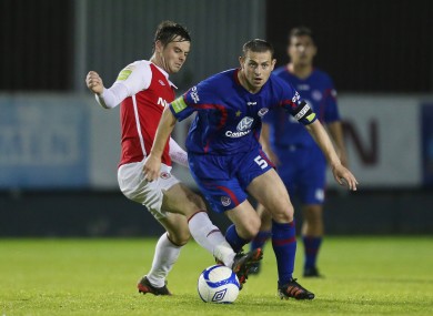 Greg Bolger and Danny Ventre of Sligo Rovers.