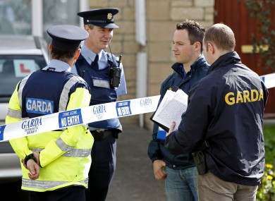 Gardai at the scene outside the house in the College Manor estate, Dundalk, Co.Louth