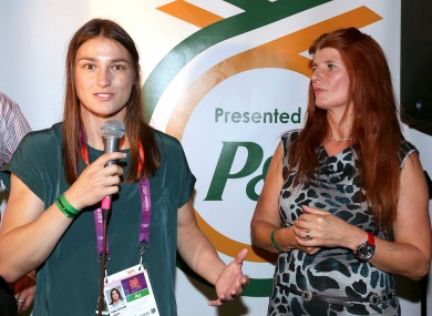 Katie Taylor with her mother Bridget in London