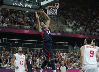 Anthony Davis powers towards the basket on Tuesday night.