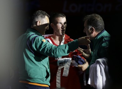 Ireland's John Joe Nevin prepares for his fight against Kazakhstan's Kanat Abutalipov yesterday.