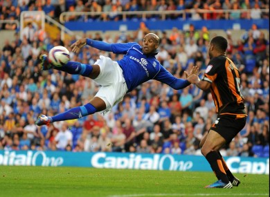 Birmingham City's Marlon King goes for a spectacular effort in last night' Capital One Cup first round meeting with Barnet.